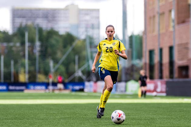 260917 Ellen Maiquez of Sweden during the under 15 friendly match between Norway and Sweden on September 17, 2026 in Lorenskog. Photo: Marius Simensen BILDBYRAN COP 238 bbeng dam football fotball fotboll norge norway soccer sverige sweden treningskamp Copyright: MARIUSxSIMENSEN BB260917BB171