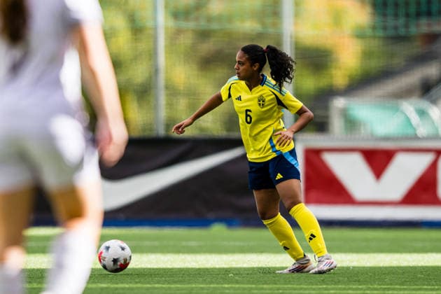 260917 Lea Assefa of Sweden during the under 15 friendly match between Norway and Sweden on September 17, 2026 in Lorenskog. Photo: Marius Simensen BILDBYRAN COP 238 bbeng dam football fotball fotboll norge norway soccer sverige sweden treningskamp Copyright: MARIUSxSIMENSEN BB260917BB173