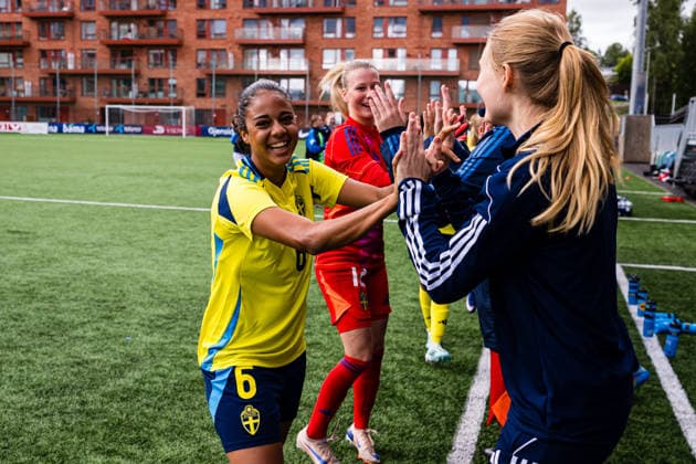 260917 Lea Assefa of Sweden ahead of the under 15 friendly match between Norway and Sweden on September 17, 2026 in Lorenskog. Photo: Marius Simensen BILDBYRAN COP 238 bbeng dam football fotball fotboll norge norway soccer sverige sweden treningskamp Copyright: MARIUSxSIMENSEN BB260917BB187