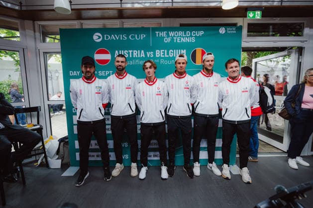 TENNIS - Davis Cup, AUT vs BEL VIENNA,AUSTRIA,17.SEP.26 - TENNIS - ITF Davis Cup, qualification round 2, Austria vs Belgium, preview. Image shows the team of Austria.  GEPAxpictures xAlexanderxSolc