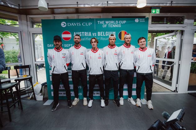 TENNIS - Davis Cup, AUT vs BEL VIENNA,AUSTRIA,17.SEP.26 - TENNIS - ITF Davis Cup, qualification round 2, Austria vs Belgium, preview. Image shows the team of Austria.  GEPAxpictures xAlexanderxSolc