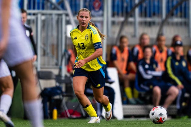 260917 Tove Schlyter of Sweden during the under 15 friendly match between Norway and Sweden on September 17, 2026 in Lorenskog. Photo: Marius Simensen BILDBYRAN COP 238 bbeng dam football fotball fotboll norge norway soccer sverige sweden treningskamp Copyright: MARIUSxSIMENSEN BB260917BB208