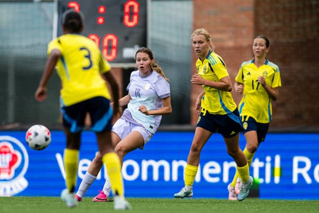 260917 Emma Maria Stefanska of Norway during the under 15 friendly match between Norway and Sweden on September 17, 2026 in Lorenskog. Photo: Marius Simensen BILDBYRAN COP 238 bbeng dam football fotball fotboll norge norway soccer sverige sweden treningskamp Copyright: MARIUSxSIMENSEN BB260917BB246