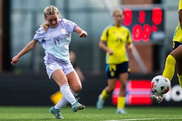 260917 Malin Wraalsen Busch of Norway during the under 15 friendly match between Norway and Sweden on September 17, 2026 in Lorenskog. Photo: Marius Simensen BILDBYRAN COP 238 bbeng dam football fotball fotboll norge norway soccer sverige sweden treningskamp Copyright: MARIUSxSIMENSEN BB260917BB258