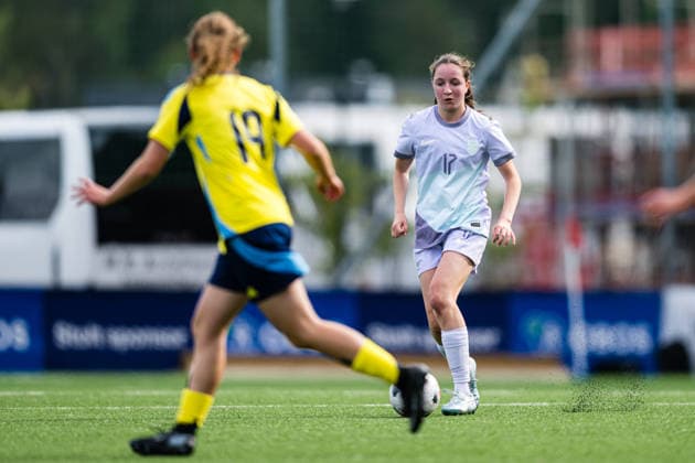 260917 Tara Dukic of Norway during the under 15 friendly match between Norway and Sweden on September 17, 2026 in Lorenskog. Photo: Marius Simensen BILDBYRAN COP 238 bbeng dam football fotball fotboll norge norway soccer sverige sweden treningskamp Copyright: MARIUSxSIMENSEN BB260917BB264
