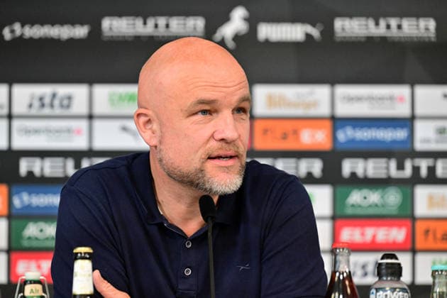 17.09.2026; Moenchengladbach; Fussball, Herren, Saison 2026 2027, Pressekonferenz Borussia Moenchengladbach vor dem Spiel gegen 1. FSV Mainz 05 Rouven Schroeder (Head of Sports, Gladbach) DFL regulations prohibit any use of photographs as image sequences and or quasi-video. ista-Borussia-Park Nordrhein-Westfalen Deutschland