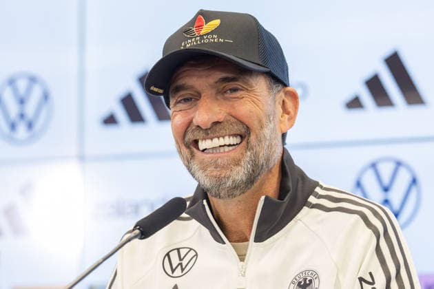 Nominierungs-PK UEFA Nations League 2026 2027 mit Bundestrainer Jürgen Klopp Bundestrainer Jürgen Klopp spricht zu den Journalistinnen und Journalisten. Pressekonferenz auf dem DFB-Campus in Frankfurt am Main am 17. September 2026., Frankfurt am Main Hessen Deutschland DFB-Campus