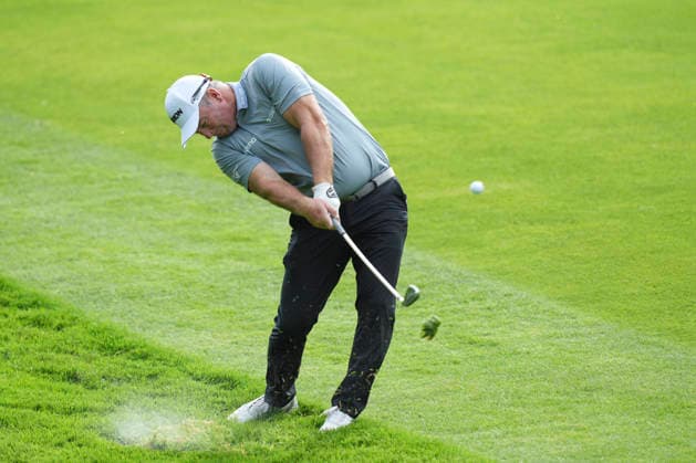 VIRGINIA WATER, ENGLAND - SEPTEMBER 17: Ryan Fox (NZL) plays from the rough on the first hole during Round 1 at the BMW PGA, Golf Herren Championship at Wentworth Golf Club, Virginia Water on September 17, 2026 in Surrey, England The BMW PGA Championship