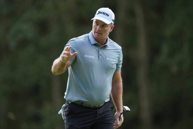 VIRGINIA WATER, ENGLAND - SEPTEMBER 17: Ryan Fox (NZL) after holing a putt on the 1st green during Round 1 at the BMW PGA, Golf Herren Championship at Wentworth Golf Club, Virginia Water on September 17, 2026 in Surrey, England The BMW PGA Championship