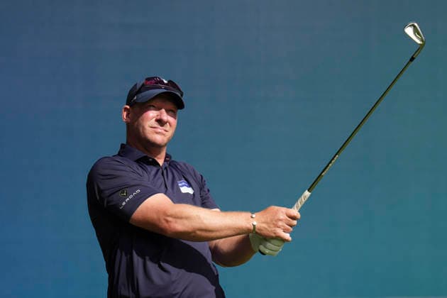 VIRGINIA WATER, ENGLAND - SEPTEMBER 17: Shaun Norris (RSA) plays from the second tee during Round 1 at the BMW PGA, Golf Herren Championship at Wentworth Golf Club, Virginia Water on September 17, 2026 in Surrey, England The BMW PGA Championship