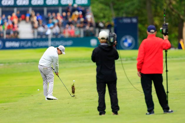 RECORD DATE NOT STATED 17th September 2026; Wentworth Golf Club, Virginia Water, Surrey, England; DP World Tour Golf, BMW PGA, Golf Herren Championship, Day 1; Matt Fitzpatrick with his 2nd shot to the 16th green ChrisxRoll