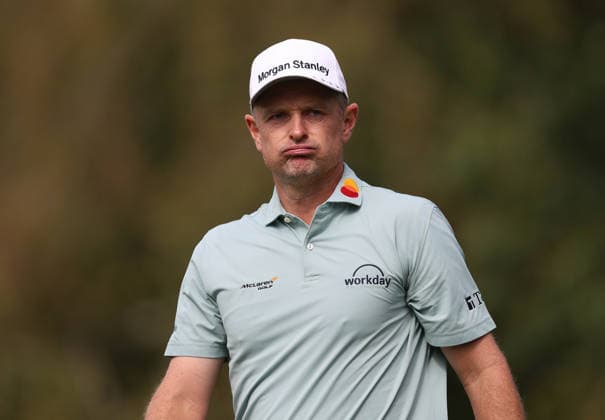 BMW PGA, Golf Herren Championship 2026 - Day One SURREY, ENGLAND, SEPTEMBER 17: Justin Rose of England looks frustrated during The DP World Tour BMW PGA Championship Day One at Wentworth Golf Club, Virginia Water, Surrey, England, on September 17. (Photo by Daniel Weir) Surrey Wentworth Golf Course England Copyright: xDanielxWeir SportsxPressxPhotox Sportspressphoto_SPR233417