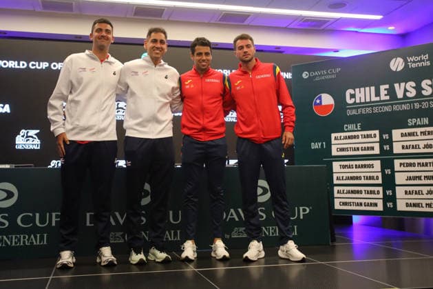 Tenis, Chile vs Espana. Sorteo para los partidos entre Chile contra Espana por Copa Davis. Santiago, Chile. 17 09 2026 Jonnathan Oyarzun Photosport Tennis, Chile vs Spain. Draw for the matches between Chile against Spain for the Davis Cup. Santiago, Chile. 17 09 2026 Jonnathan Oyarzun Photosport Sorteo Copa Davis 2026 Chile vs Espana 