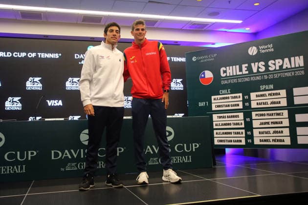 Tenis, Chile vs Espana. Sorteo para los partidos entre Chile contra Espana por Copa Davis. Santiago, Chile. 17 09 2026 Jonnathan Oyarzun Photosport Tennis, Chile vs Spain. Draw for the matches between Chile against Spain for the Davis Cup. Santiago, Chile. 17 09 2026 Jonnathan Oyarzun Photosport Sorteo Copa Davis 2026 Chile vs Espana 