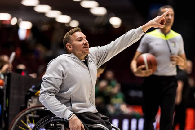 OTTAWA, CANADA - SEPTEMBER 17: Jan Haller (Head Coach Germany) gestures during the Ottawa IWBF Wheelchair Basketball World Championships semi final match between Australia vs. Germany at Arena at TD Place on matchday 9 of the Ottawa IWBF Wheelchair Basketball World Championships on September 17, 2026 in Ottawa, Canada. Canada Copyright: xSteffiexWunderlx