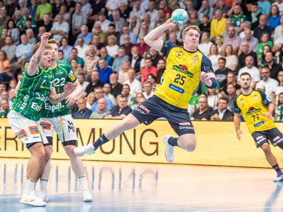 Haukur Prastarson (Rhein-Neckar Loewen, 25) kommt frei zum Wurf, Frisch Auf Goeppingen vs. Rhein-Neckar Loewen, Handball, 1. Bundesliga, Herren, Spielzeit 2026 2027, 17.09.2026, Frisch Auf Goeppingen vs. Rhein-Neckar Loewen, Handball, 1. Bundesliga, Herren, Spielzeit 2026 2027, 17.09.2026 Goeppingen Copyright: xEibner-Pressefoto MichaelxSchmidx EP_MST
