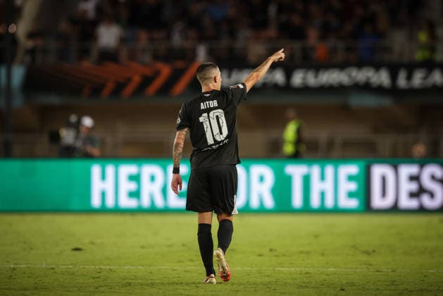 UEFA Europa League - OFI Crete FC vs TSG 1899 Hoffenheim - Aitor Cantalapiedra of OFI Crete FC celebrates after scoring the 1-0 during the UEFA Europa League Phase matchday 1 soccer match between OFI Crete FC and TSG 1899 Hoffenheim at the Georgios Pankritio Stadium, in Heraklion, Greece, 17 September 2026. IMAGO ONE INCH PRODUCTIONS PIRAEUS GREECE Copyright: xONExINCHxPRODUCTIONSx 7090087