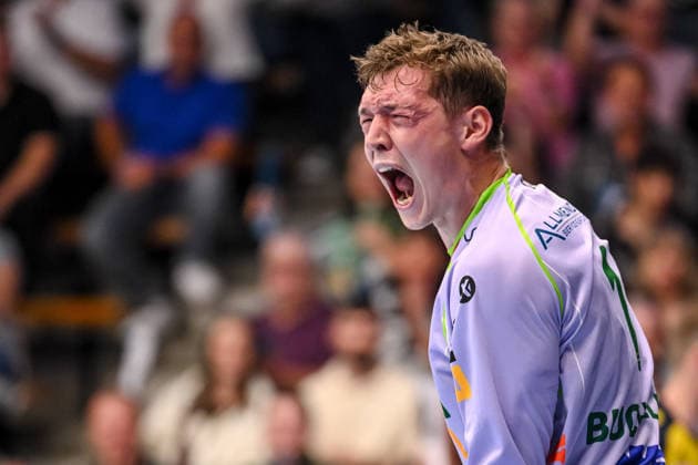 Goeppingen, Deutschland, 17.09.26: Torwart Julian Buchele (FRISCH AUF! Goeppingen) gestikuliert, gestik, jubelt waehrend des Opel Handball Bundesliga Spiels zwischen FRISCH AUF! Goeppingen vs Rhein-Neckar Loewen in der EWS Arena am 17. September 2026 in Goeppingen, Deutschland. (Foto von Harry Langer DeFodi Images) Goeppingen, Germany, 17.09.26: Torwart Julian Buchele (FRISCH AUF! Goeppingen) gestures during the Opel Handball Bundesliga match between FRISCH AUF! Goeppingen vs Rhein-Neckar Loewen at EWS Arena on September 17, 2026 in Goeppingen, Germany. (Photo by Harry Langer DeFodi Images) (Photo by Harry Langer DeFodi Images) -