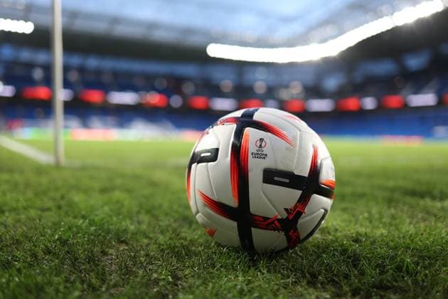 The Europa League matchball on the pitch ahead of kick-off. Real Sociedad v AFC Bournemouth, UEFA Europa League, Football, Reale Arena, San Sebastian, Spain - 17 Sep 2026San Sebastian Reale Arena Australia  Copyright: xRaddadxJebarah Shutterstockx 17155987c