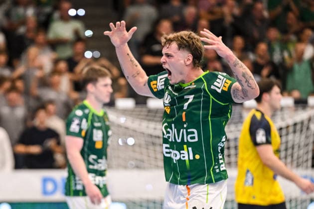 Goeppingen, Deutschland, 17.09.26: Victor Kloeve (FRISCH AUF! Goeppingen) gestikuliert, gestik, jubelt nach dme Sieg waehrend des Opel Handball Bundesliga Spiels zwischen FRISCH AUF! Goeppingen vs Rhein-Neckar Loewen in der EWS Arena am 17. September 2026 in Goeppingen, Deutschland. (Foto von Harry Langer DeFodi Images) Goeppingen, Germany, 17.09.26: Victor Kloeve (FRISCH AUF! Goeppingen) gestures during the Opel Handball Bundesliga match between FRISCH AUF! Goeppingen vs Rhein-Neckar Loewen at EWS Arena on September 17, 2026 in Goeppingen, Germany. (Photo by Harry Langer DeFodi Images) (Photo by Harry Langer DeFodi Images) -