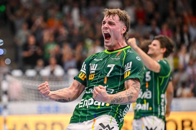 Goeppingen, Deutschland, 17.09.26: Victor Kloeve (FRISCH AUF! Goeppingen) gestikuliert, gestik, jubelt nach dme Sieg waehrend des Opel Handball Bundesliga Spiels zwischen FRISCH AUF! Goeppingen vs Rhein-Neckar Loewen in der EWS Arena am 17. September 2026 in Goeppingen, Deutschland. (Foto von Harry Langer DeFodi Images) Goeppingen, Germany, 17.09.26: Victor Kloeve (FRISCH AUF! Goeppingen) gestures during the Opel Handball Bundesliga match between FRISCH AUF! Goeppingen vs Rhein-Neckar Loewen at EWS Arena on September 17, 2026 in Goeppingen, Germany. (Photo by Harry Langer DeFodi Images) (Photo by Harry Langer DeFodi Images) -