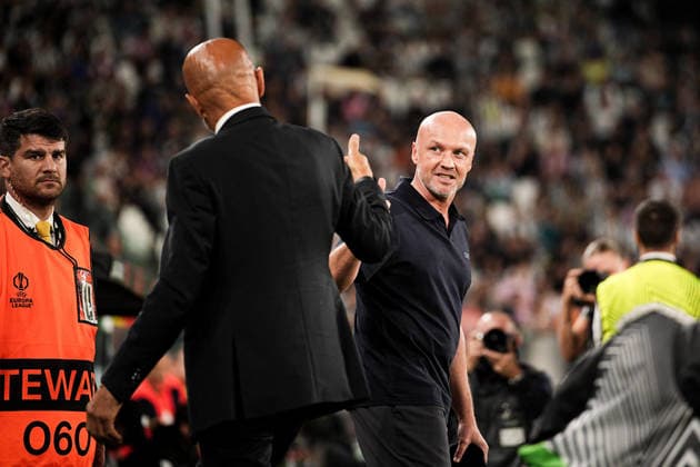 Juventus s head coach Luciano Spalletti and NEC Nijmegen s head coach Dick Schreuder during the Uefa Europa League soccer match, between Juventus and NEC at the Allianz Stadium in Turin, north west Italy - Thursday, September 17, 2026. - Soccer  Copyright: xMarcoxAlpozzi LaPressex