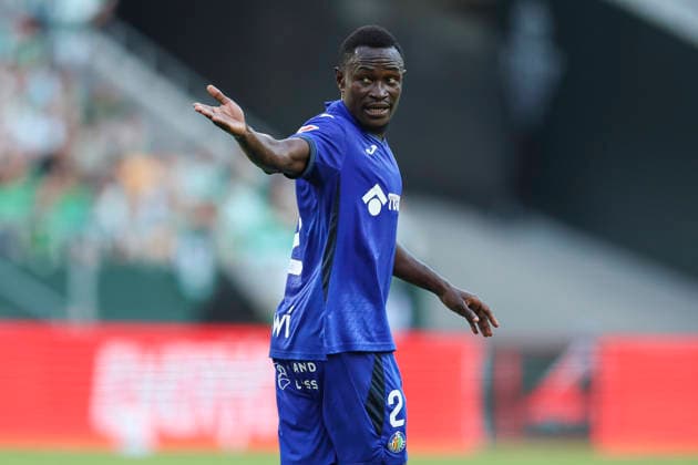 ESP: Real Betis - Getafe CF. La Liga EA Sports. Matchday 6. Dakonam Djene of Getafe CF during the La Liga EA Sports match between Real Betis and Getafe CF played at La Cartuja Stadium on Sep 17, 2026 in Sevilla, Spain. kpng Copyright: xAntonioxPozox xPRESSINPHOTOx AP_2627_BET_GET_039
