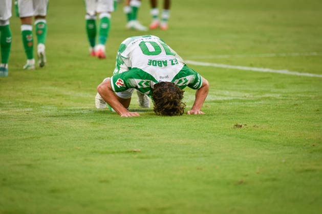 ESP: LaLiga EA Sports Real Betis v Getafe CF Abdessamad Ezzalzouli of Real Betis scores goal and celebrates during LaLiga EA Sports match between Real Betis v Getafe CF played at La Cartuja Stadium, Seville on September 17 2026 in Spain Spain Soccer Copyright: xAgenciaxLOFx
