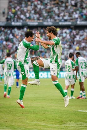 ESP: LaLiga EA Sports Real Betis v Getafe CF Abdessamad Ezzalzouli of Real Betis scores goal and celebrates during LaLiga EA Sports match between Real Betis v Getafe CF played at La Cartuja Stadium, Seville on September 17 2026 in Spain Spain Soccer Copyright: xAgenciaxLOFx