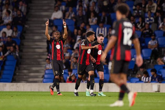 September 17, 2026, San Sebastian, Guipuzcoa, Spain: Rayan Vitor Simplicio Rocha of AFC Bournemouth celebrates after scoring the team s second goal during the UEFA Europa League 2026 27 League Phase MD1 match between Real Sociedad and AFC Bournemouth at Anoeta on September 17, 2026, in San Sebastian, Spain. Real Sociedad V AFC Bournemouth - UEFA Europa League 2026 27 League Phase MD1  - ZUMAa181 20260917_zaa_a181_075 Copyright: xRicardoxLarreinax