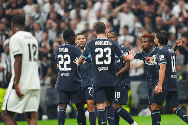 Besiktas v Olympique Marseille - UEFA Europa League ISTANBUL, TURKIYE - SEPTEMBER 17: Olympique Marseille s Kayliane Hikram Abdallah (48) celebrates with his teammates after scoring a goal during the UEFA Europa League Week 1 match between Besiktas and Olympique Marseille at Tupras Stadium in Istanbul, Turkiye, on September 17, 2026. Adem Kutucu Anadolu Istanbul Turkey. Editorial use only. Please get in touch for any other usage.  Copyright: x2026xAnadoluxAdemxKutucux