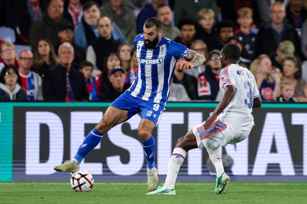 RECORD DATE NOT STATED 17th September 2026; Selhurst Park, London, England; UEFA Europa League Football, Crystal Palace versus Lech Poznan; Mikael Ishak of Lech Poznan on the ball HenningxVonxJagow