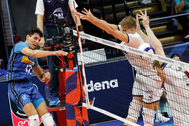 Italy™s Mattia Bottolo during a Men™s Euro pool A volleyball match between Italy and Slovenia in Modena, Italy - September 17, 2026  Copyright: xLucaxDiliberto LaPressex