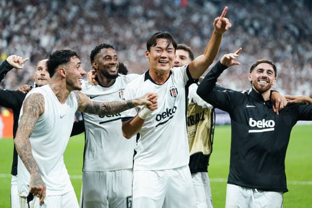 Besiktas v Olympique Marseille - UEFA Europa League ISTANBUL, TURKIYE - SEPTEMBER 18: Players of Besiktas celebrate victory at the end of the UEFA Europa League Week 1 match between Besiktas and Olympique Marseille at Tupras Stadium in Istanbul, Turkiye, on September 18, 2026. Cemal Yurttas Anadolu Istanbul Turkey. Editorial use only. Please get in touch for any other usage.  Copyright: x2026xAnadoluxCemalxYurttasx