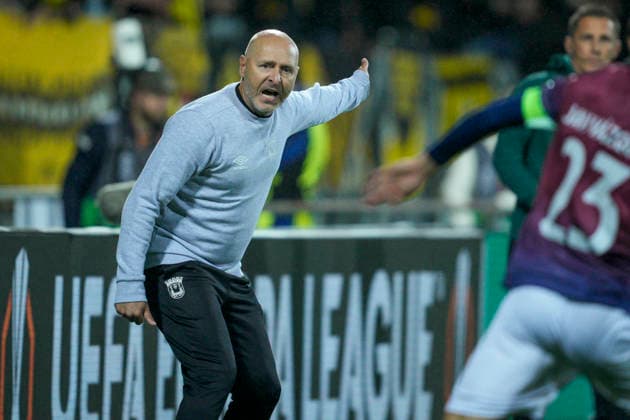 Europa League soccer 2026–2027 Lillestrøm SCU Torreense Lillestrøm 20260917 SCU Torreense coach Luis Miguel Valado Tralhao Europa League soccer match between Lillestrøm and SCU Torreense at Arasen Photo: Stian Lysberg Solum, NTB Lillestrøm, Norway EDITORIAL USE ONLY RESTRICTED USE FOR BETTING COMPANIES  Copyright: xStianxLysbergxSolumx xNTBx
