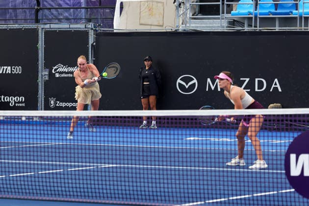 WTA, Tennis Damen GUADALAJARA OPEN 2026 WTA GUADALAJARA OPEN 2026 CRISTINA BUCSA NICOLE MELICHAR VS MARIA KOZYREVA MAIA LUMSDEN 17092026 GUADALAJARA, JALISCO. Action photo of Maria Kozyreva and Maia Lumsden during a match of the WTA Guadalajara Open 2026, held at the Centro Panamericano de Tenis of Guadalajara, Jalisco, Mexico. Foto de accion de Maria Kozyreva y Maia Lumsden durante juego del WTA Guadalajara Open 2026 celebrado en el Centro Panamericano de Tenis de Guadalajara, Jalisco, Mexico PHOTO BY IMAGENSHOP AGENCIA FOTOGRAFICA GUADALAJARA JALISCO MEXICO Copyright: xIMAGENSHOPxAGENCIAxFOTOGRAFICAx