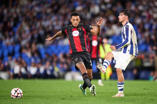 Real Sociedad de Futbol v AFC Bournemouth - UEFA Europa League 2026 27 League Phase MD1 Jon Martin of Real Sociedad with the ball during the UEFA Europa League 2026 27 Phase MD1 match between Real Sociedad and AFC Bournemouth at Estadio Anoeta in San Sebastian, Spain, on September 17, 2026. San Sebastian Spain  Copyright: xCesarxOrtizxGonzalezx originalFilename:ortizgonzalez-realsoci260917_npc9p.jpg
