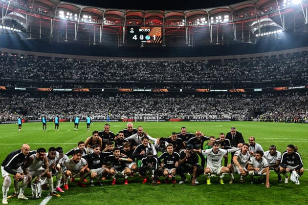 Besiktas v Olympique Marseille - UEFA Europa League ISTANBUL, TURKIYE - SEPTEMBER 18: Players of Besiktas celebrate victory at the end of the UEFA Europa League Week 1 match between Besiktas and Olympique Marseille at Tupras Stadium in Istanbul, Turkiye, on September 18, 2026. Hakan Akgun Anadolu Istanbul Turkey. Editorial use only. Please get in touch for any other usage.  Copyright: x2026xAnadoluxHakanxAkgunx