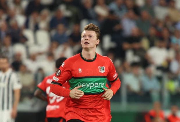 SOCCER - UEFA Europa League - Juventus FC vs. NEC Nijmegen Photo by IPA ABACAPRESS.COM88651451 - Perr Schuurs of NEC Nijmegen during the UEFA Europa League, 2026–27 season, in a soccer match between Juventus FC and NEC Nijmegen on September 17, 2026, at Allianz Stadium in Turin, Italy. Photo by Nderim KACELI Turin Italy  Copyright: xIPAxSport ABACAx