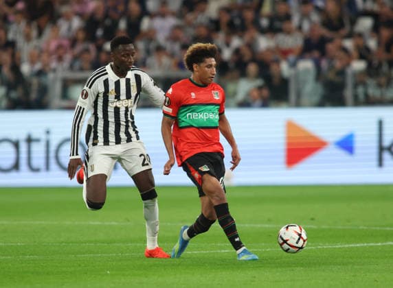SOCCER - UEFA Europa League - Juventus FC vs. NEC Nijmegen Photo by IPA ABACAPRESS.COM88651440 - Tobias Storm of NEC Nijmegen during the UEFA Europa League match between Juventus FC and NEC Nijmegen on September 17, 2026, at Allianz Stadium in Turin, Italy, during the 2026–27 season. Photo by Nderim KACELI Turin Italy  Copyright: xIPAxSport ABACAx