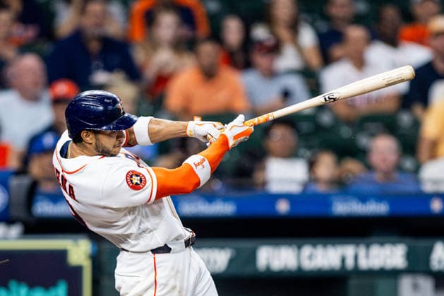 September 17, 2026, Houston, Texas, USA: Houston Astros shortstop JEREMY PENA (3) hits a home run during the first inning against the Kansas City Royals at Daikin Park. Houston USA - ZUMAh306 20260917_zsp_h306_001 Copyright: xOscarxHerrerax