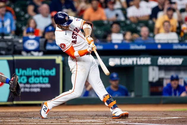 September 17, 2026, Houston, Texas, USA: Houston Astros shortstop JEREMY PENA (3) hits a home run during the first inning against the Kansas City Royals at Daikin Park. Houston USA - ZUMAh306 20260917_zsp_h306_003 Copyright: xOscarxHerrerax