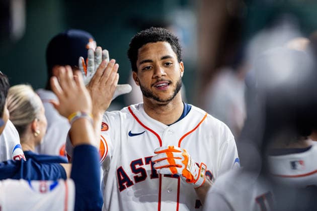 September 17, 2026, Houston, Texas, USA: Houston Astros shortstop JEREMY PENA (3) celebrates in the dugout with teammates after hitting a home run during the first inning against the Kansas City Royals at Daikin Park. Houston USA - ZUMAh306 20260917_zsp_h306_005 Copyright: xOscarxHerrerax