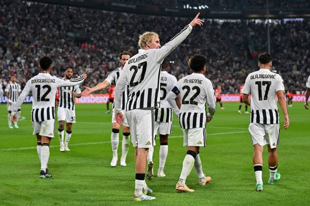 IPA88652233 - Kerim Alajbegovic of Juventus FC celebrates after scoring a goal during the 2026 27 UEFA Europa League match between Juventus FC and N.E.C. Nijmegen at Allianz Stadium on September 17, 2026, in Turin, Italy — Photo by Giuliano Marchisciano  Copyright: xGiulianoxMarchisciano IPAxSportx xx IPA88652233