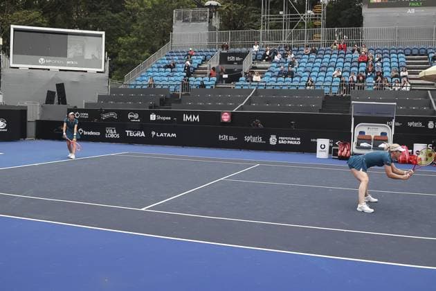 RECORD DATE NOT STATED gabriela dabrowski luisa stefani vencem no sp open Sao Paulo (SP), 09 17 2026 Tennis SP Open The duo formed by Canadian Gabriela Dabrowski and Brazilian Luisa Stefani defeated Brazilians Rebeca Pereira and Marjorie Souza by 2 sets to 0, with scores of 6 0 and 6 1, in the first round of the SP Open, at Villa-Lobos Park, in Sao Paulo.(Foto: Leco Viana Thenews2 imago images) SPO  Copyright: xLecoxVianax