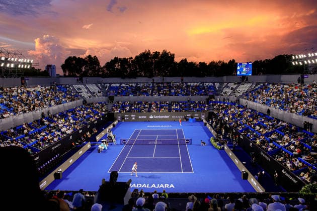 WTA, Tennis Damen GUADALAJARA OPEN 2026 WTA GUADALAJARA OPEN 2026 MARTA KOSTYUK VS LIUDMILA SAMSONOVA 17092026 GUADALAJARA, JALISCO. General view of the sunset at the main stadium during a match of the WTA Guadalajara Open 2026, held at the Centro Panamericano de Tenis of Guadalajara, Jalisco, Mexico. Foto del atardecer en el estadio principal, durante juego del WTA Guadalajara Open 2026 celebrado en el Centro Panamericano de Tenis de Guadalajara, Jalisco, Mexico PHOTO BY IMAGENSHOP AGENCIA FOTOGRAFICA GUADALAJARA JALISCO MEXICO Copyright: xIMAGENSHOPxAGENCIAxFOTOGRAFICAx