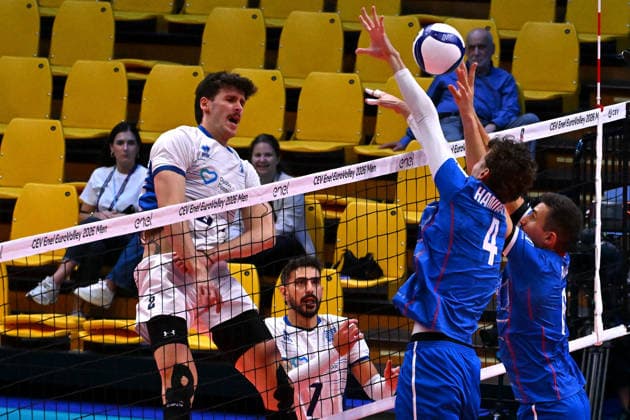 VOLLEYBALL - CEV Eurovolley Men - Slovakia vs. Greece Photo by IPA ABACAPRESS.COM88642381 - Lampros Pitakoudis (Greece) Modena Italy  Copyright: xIPAxSport ABACAx