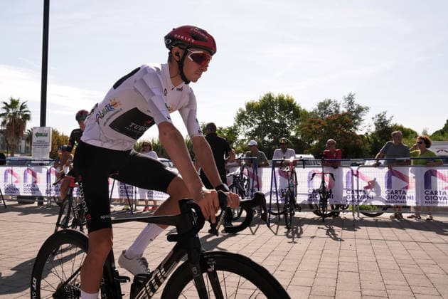 France s Mathys Rondel of Tudor Pro Cycling Team white jersey during the Giro d™Abruzzo, stage 4 from Silvi to Controguerra (182 km) - Abruzzo, Italy - Friday, September 18, 2026. - cycling.  Copyright: xMassimoxPaolone LaPressex