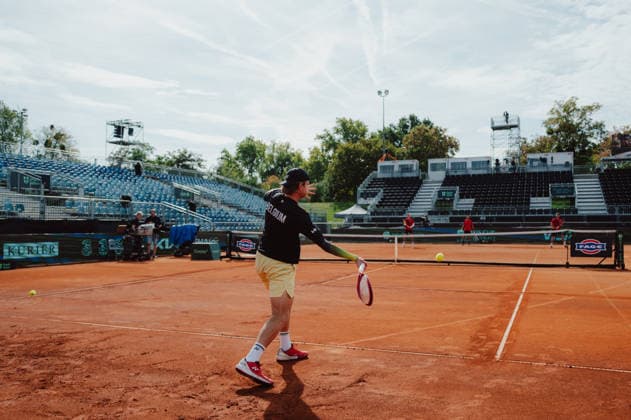 TENNIS - Davis Cup, AUT vs BEL VIENNA,AUSTRIA,18.SEP.26 - TENNIS - ITF Davis Cup, qualification round 2, Austria vs Belgium. Image shows Zizou Bergs (BEL).  GEPAxpictures xAlexanderxSolc