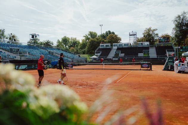 TENNIS - Davis Cup, AUT vs BEL VIENNA,AUSTRIA,18.SEP.26 - TENNIS - ITF Davis Cup, qualification round 2, Austria vs Belgium. Image shows an overview of the center court.  GEPAxpictures xAlexanderxSolc